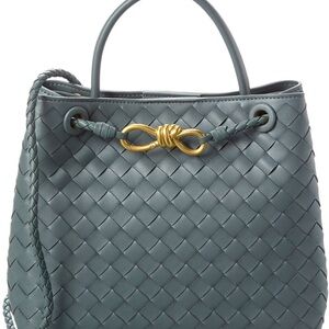 Tiffany & Fred Gray Crossbody Bag with Quilted Leather
